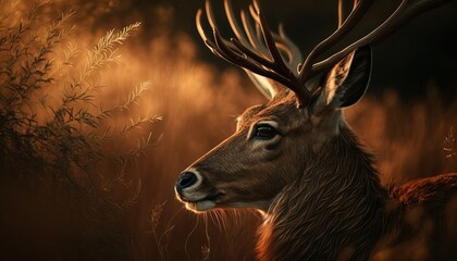 Beautiful Artistic Designer Cinematic Portrait of a Deer Animal in its Natural Habitat: Celebrating Cute Creatures, Wildlife, Biology, Nature, and Biodiversity (generative AI