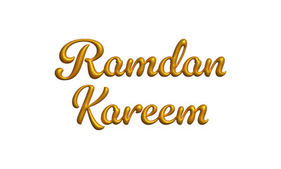 Holy month of Ramadan gold 3d Arabic Calligraphy on transparent background png