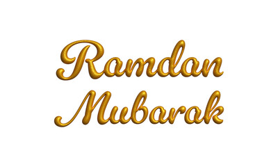 The Holy Month of Ramadan gold 3d Arabic Calligraphy on transparent background png