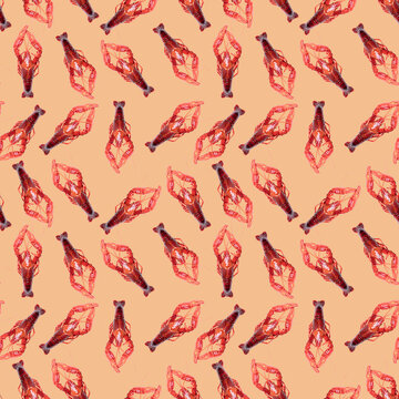 seamless pattern with live crawfish