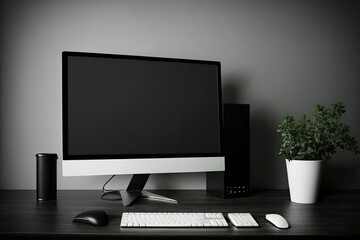 White screen black desktop. Generative AI
