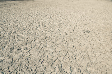 Landscape ground cracks drought crisis environment background.