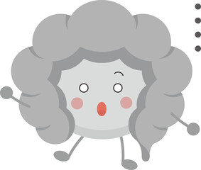 The mascot of human organ intestines, speechless expressions and movements