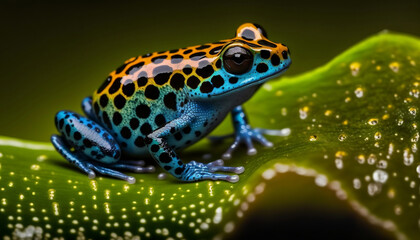Amazing close up of a frog on a leaf generative ai