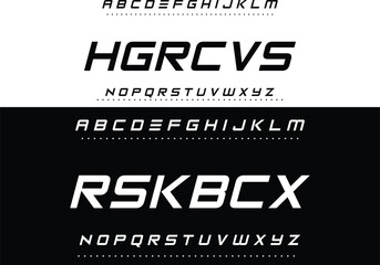 Modern style font design, alphabet letters and numbers vector illustration