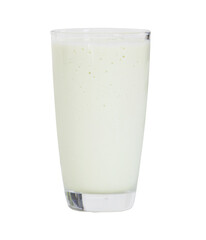 Tasty avocado smoothie in glass. File PNG.