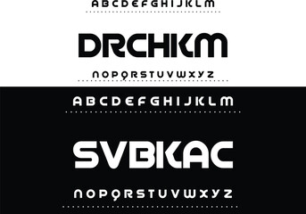 Modern style font design, alphabet letters and numbers vector illustration