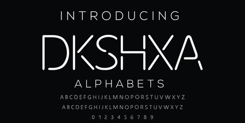 Modern style font design, alphabet letters and numbers vector illustration