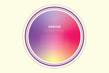 Colorful gradient circle frame bacakground template copy space for poster, baner, landing page, card or presentation