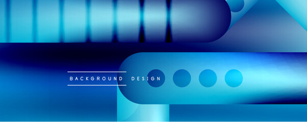 Fototapeta premium Techno round shapes, lines abstract background with glossy elements. Vector Illustration For Wallpaper, Banner, Background, Card, Book Illustration, landing page