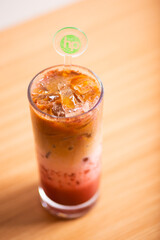 A glass of coffee based drink