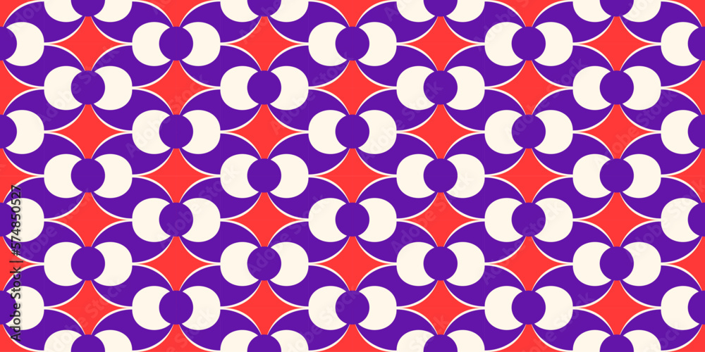 Aufkleber abstract retro geometric seamless pattern. decorative ornament background in 60s or 70s style. retro