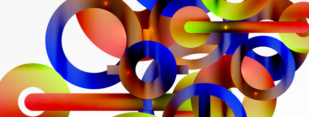 Circle composition abstract background. Trendy techno business template for wallpaper, banner, background or landing