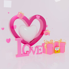 Love valentine, valentine's day romance couple graphic resources. illustration 3D animation 3D design