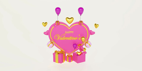 Love valentine, valentine's day romance couple graphic resources. illustration 3D animation 3D design