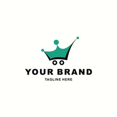 shopping cart logo with crown is perfect for your app or company