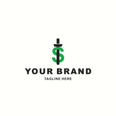 letter S and sword logo suitable for your app or company