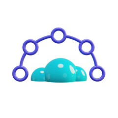 Cloud System with 3d style icon