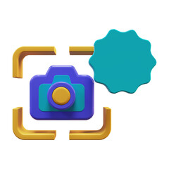 Capture with camera 3d icon