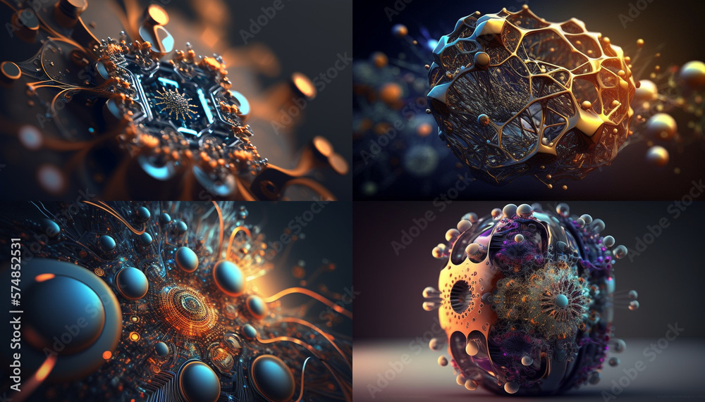Wall mural network of subatomic web of machine, ai generative illustration, ai generative illustration,
