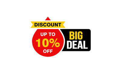 10 Percent BIG DEAL offer, clearance, promotion banner layout with sticker style. 
