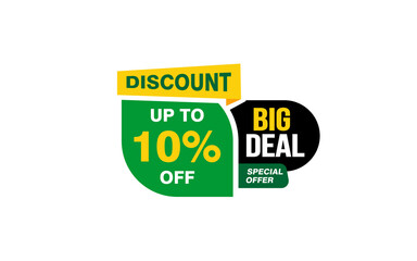 Fototapeta premium 10 Percent BIG DEAL offer, clearance, promotion banner layout with sticker style. 