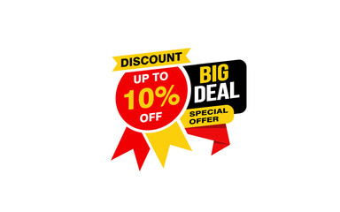 10 Percent BIG DEAL offer, clearance, promotion banner layout with sticker style. 
