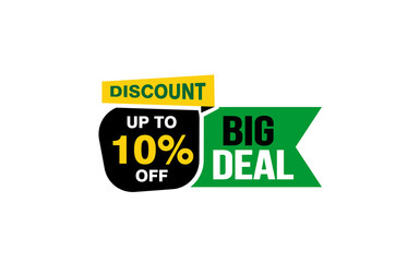 10 Percent BIG DEAL offer, clearance, promotion banner layout with sticker style. 
