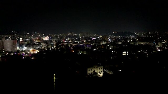 4k422lt24p Andong city night view in South Korea