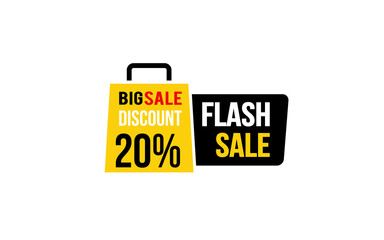 Obraz premium 20 Percent FLASH SALE offer, clearance, promotion banner layout with sticker style. 