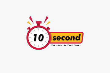 10 second clock arrow. symbol work time, vector icon Illustration