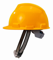 Yellow safety helmet or hard cap  isolated on white background, Construction hat on white background with work path.