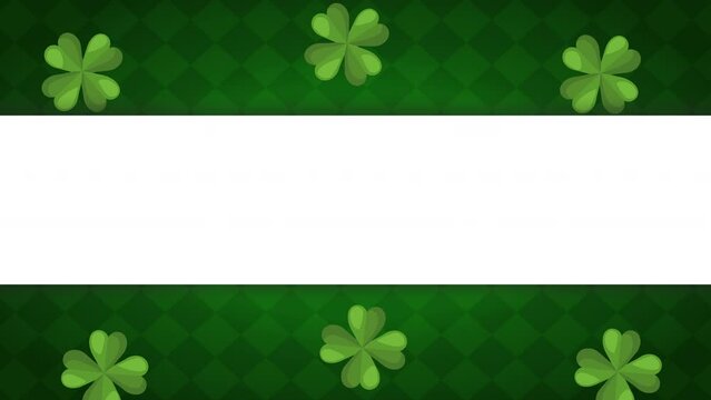 green lucky clovers in frame animation
