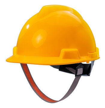 Yellow safety helmet or hard cap  isolated on white background, Construction hat on white background with work path.