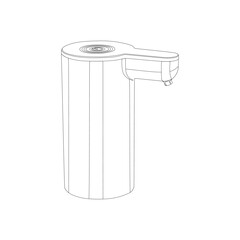 The best electric gallon water pump outline icon vector illustration, from kitchen equipment collection, in flat cartoon design style. Editable graphic resources for many purposes.