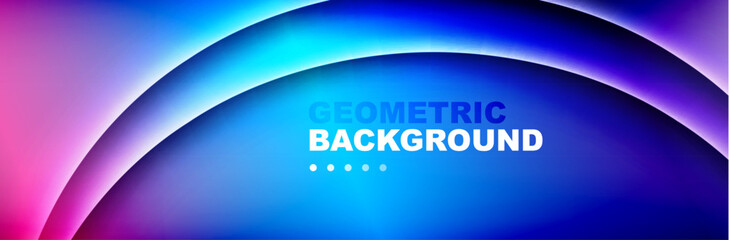 Wavy lines, technology digital template with shadows and lights on gradient background. Trendy simple fluid color gradient abstract background with dynamic wave shadow lines effect