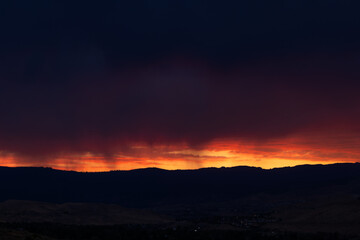 sunset in the mountains