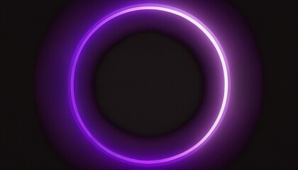 Simple neon glowing circle isolated on black background.