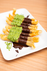 A Plate of banana fritters 