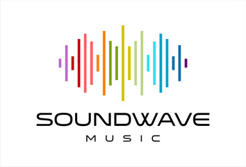 Sound wave logo template vector