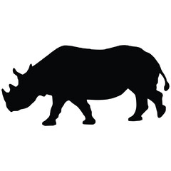 Obraz na płótnie Canvas Rhino silhouette rhino icon. vector sign symbol on white background