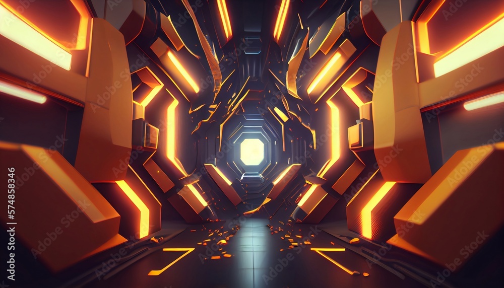 Wall mural a futuristic dynamic depths abstract background, generative ai, illustration, this image depicts a f