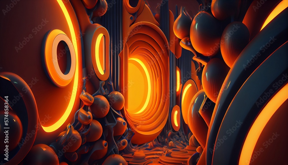 Wall mural a futuristic dynamic depths abstract background, generative ai, illustration, this image depicts a f