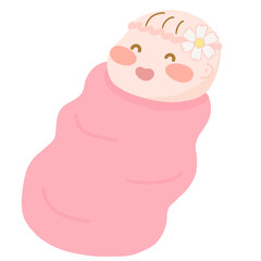 Smiling Newborn Baby Girl 