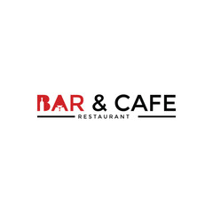 Fototapeta premium bar and cafe sign restaurant logo design template