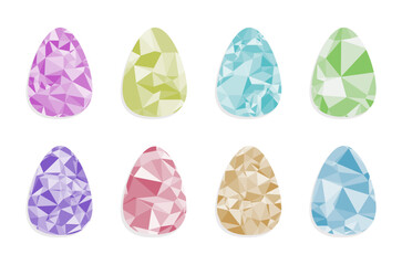Set of Easter Eggs with Triangles.Colorful Easter eggs decorated with triangle patterns, perfect for adding a modern touch to your Easter designs.