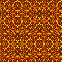 Modern fabric and paper pattern of decorative mosaic floral and geometric motifs Bright warm autumn colors