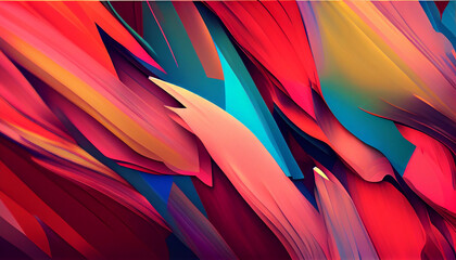 Colorrful 3D render shapes background Image created with Generative AI technology