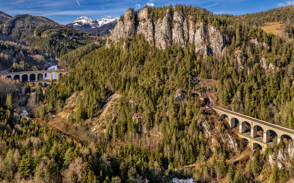 Viaducts of the mountainous Semmering railway, Austria