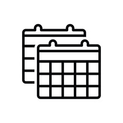 Black line icon for calendars